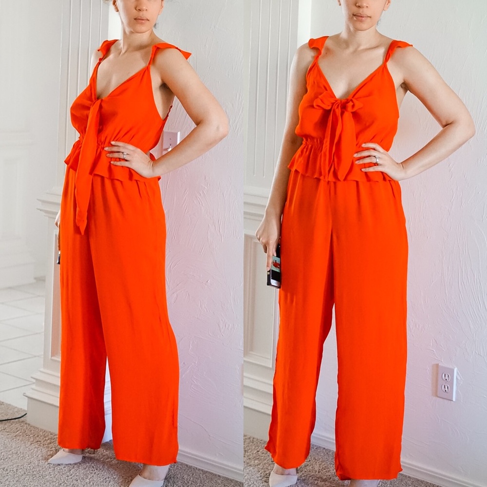 River Island Wide Leg Peplum Jumpsuit
